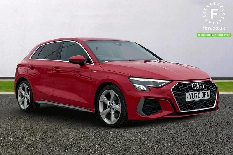 Red Used 2020 Audi A3 Sportback S-Line Hatchback | £18,599 (Fair price) - Image 1/4
