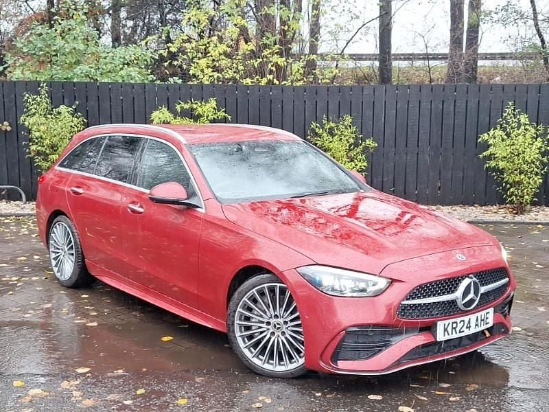 Red Used 2024 Mercedes C300 AMG Line Premium Estate | £33,498 (Fair price) - Image 1/4
