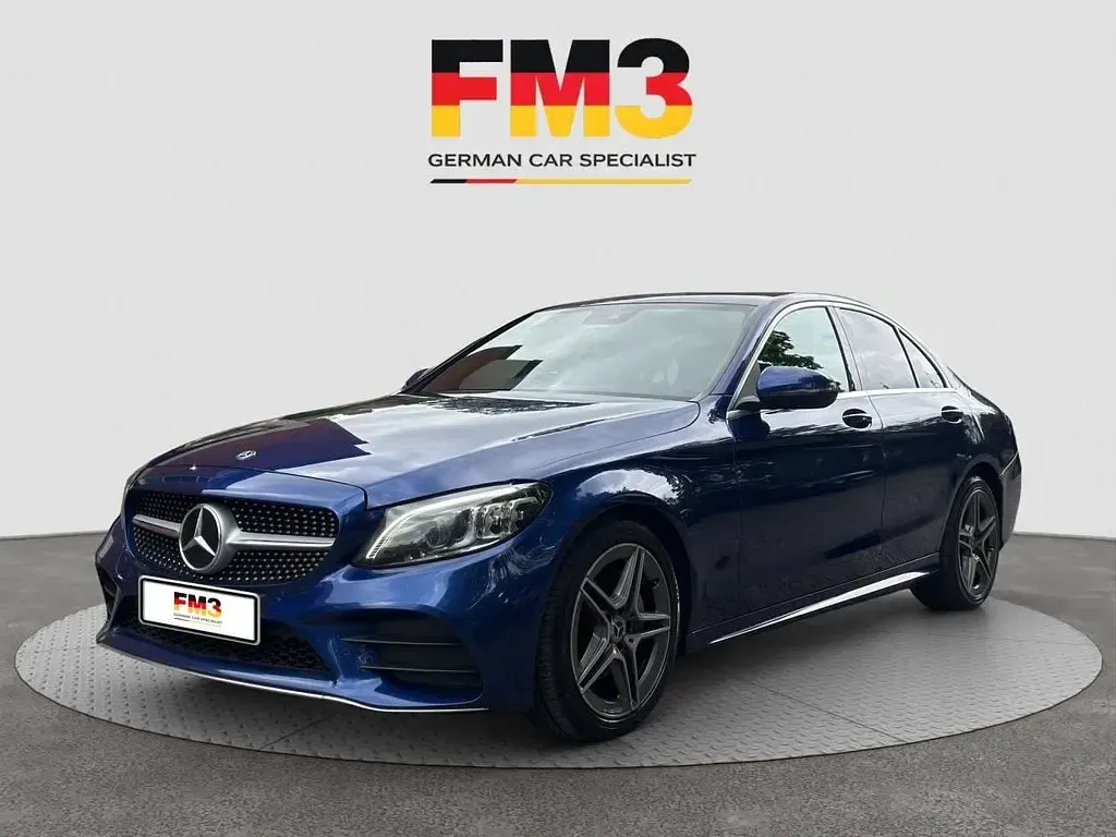 Used Mercedes C220 AMG line 194 HP (142 kW) 2020 Blue Sedan