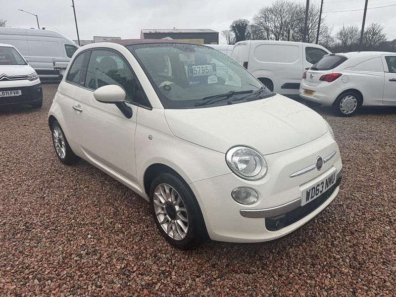 Used Fiat 500 Lounge 69 HP (50 kW) 2014 White Cabriolet