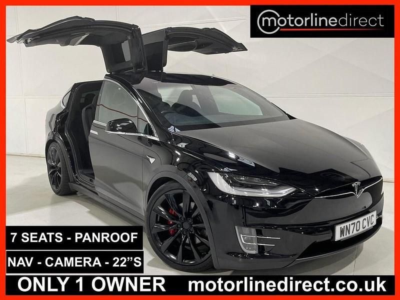 Black Used 2020 Tesla Model X SUV | £37,765 (Expensive) - Image 1/4