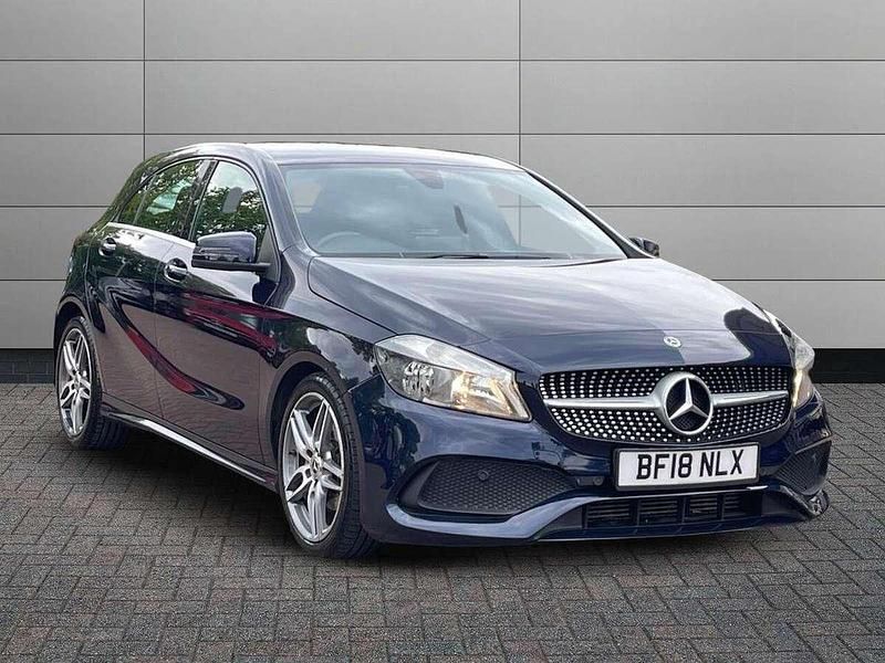Blue Used 2018 Mercedes A160 AMG line Hatchback | £12,295 (Fair price) - Image 1/4