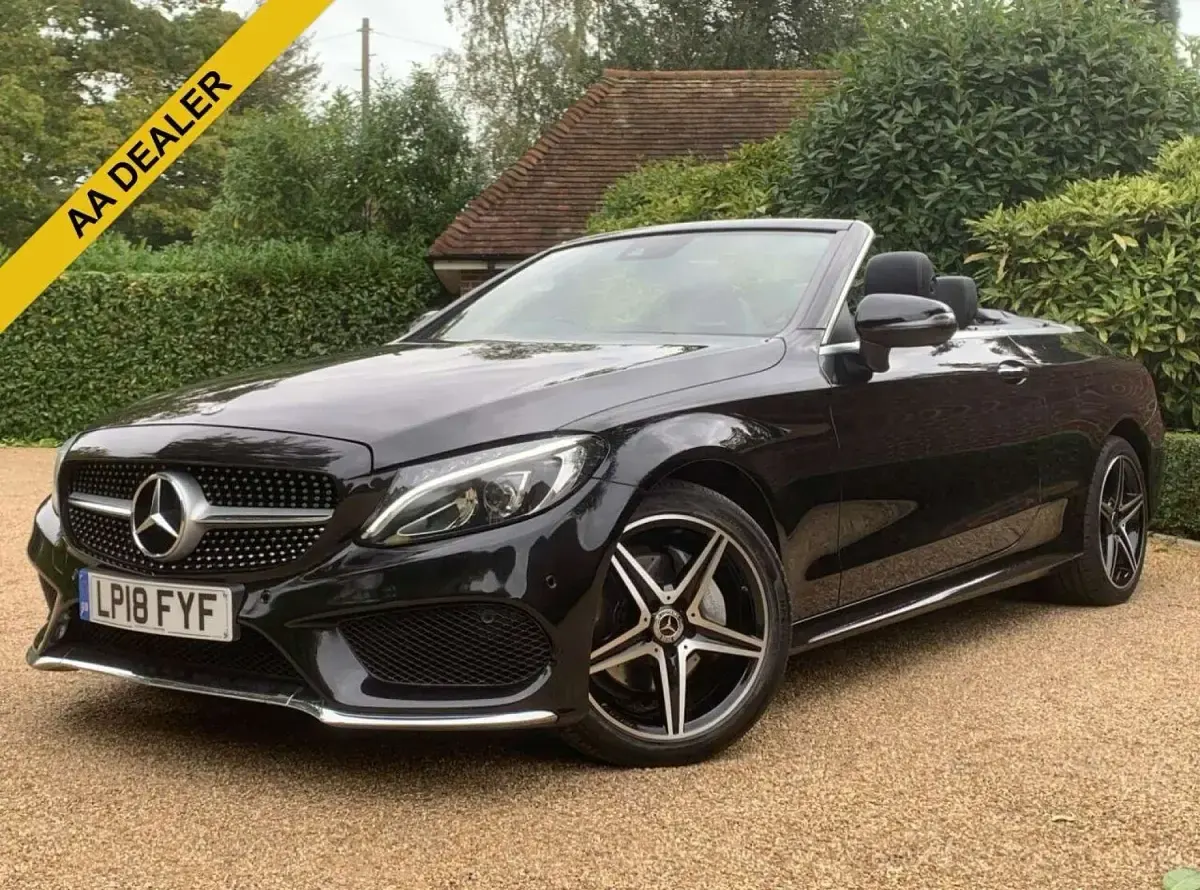 Used Mercedes C220 AMG line 2018 Black Cabriolet