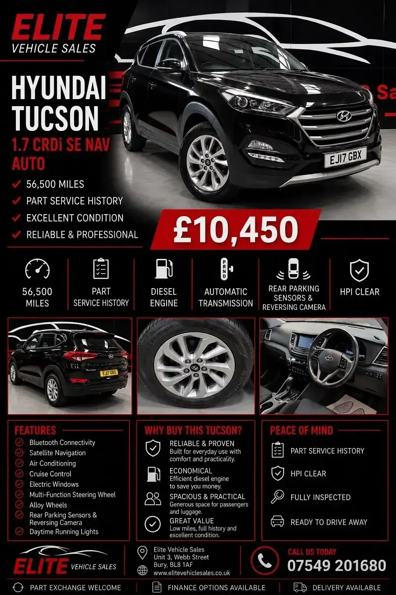 Used Hyundai Tucson SE 141 HP (103 kW) 2017 Black SUV