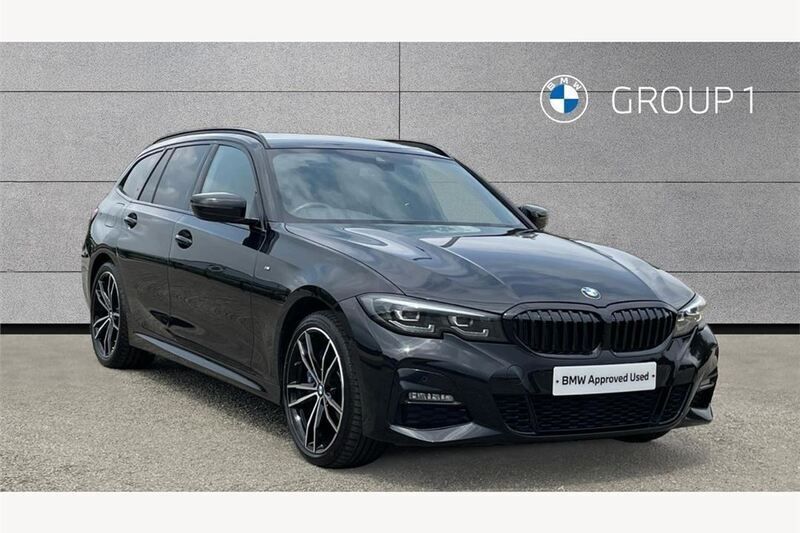 Black sapphire metallic paint Used 2021 BMW 330e M Sport Estate | £26,809 (A bit pricey) - Image 1/4