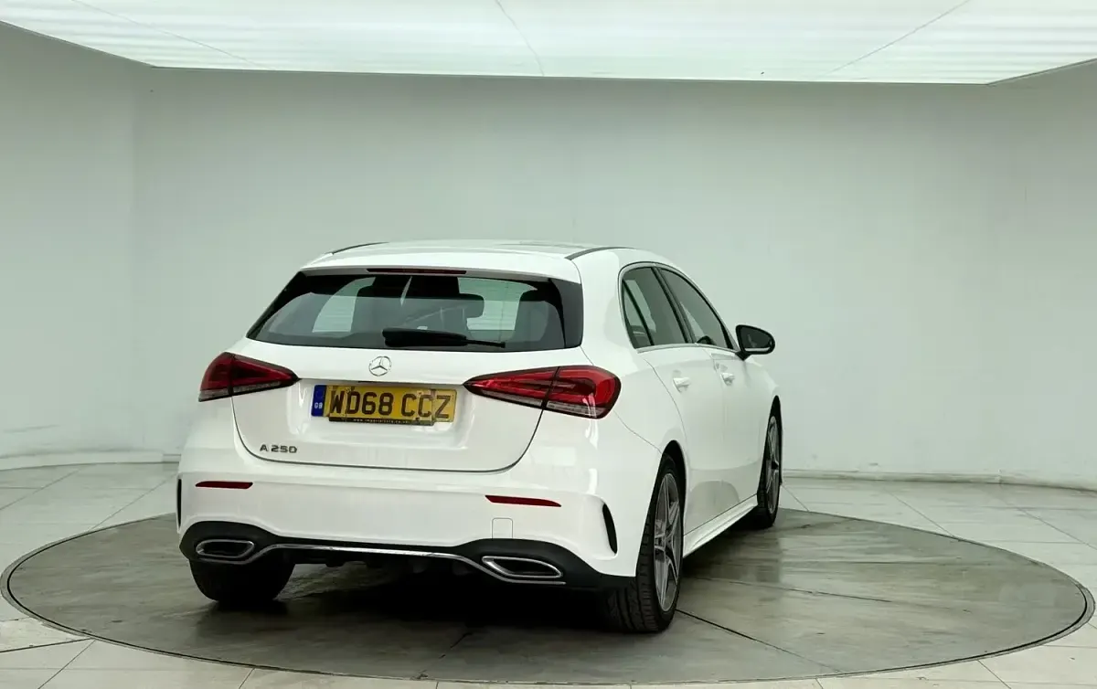 Used Mercedes A250 AMG line 2019 White Hatchback