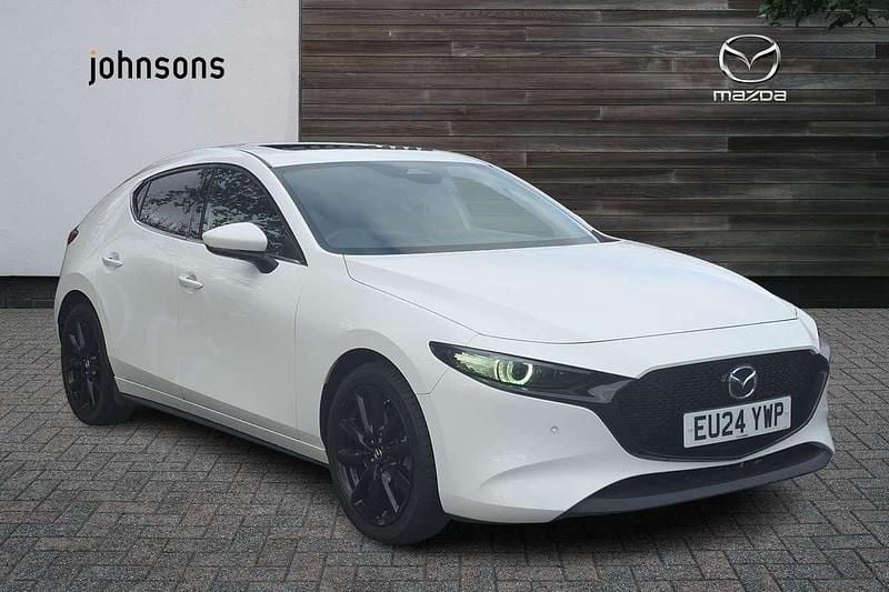 White Used 2024 Mazda 3 Exclusive-Line Hatchback | £20,490 (Fair price) - Image 1/4