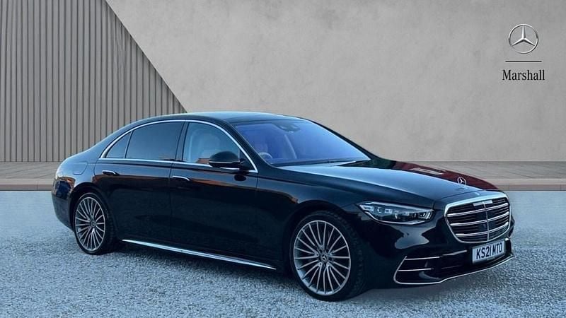 Obsidian black metallic Used 2021 Mercedes S500L AMG line Sedan | £69,980 - Image 1/4