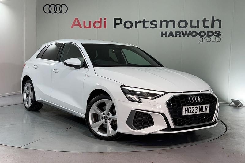 White Used 2023 Audi A3 Sportback e-tron S-Line Sedan | £23,990 (A bit pricey) - Image 1/4