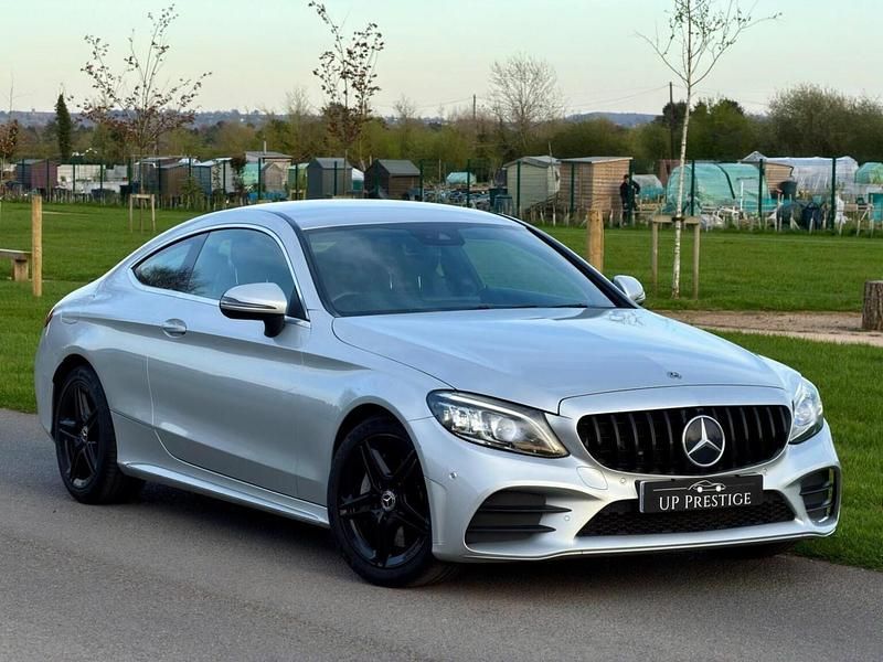 Used Mercedes C300 AMG line 258 HP (189 kW) 2019 Silver Coupe