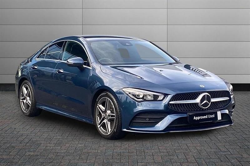 Blue Used 2022 Mercedes CLA220 AMG Line Premium Sedan | £23,495 (Fair price) - Image 1/4