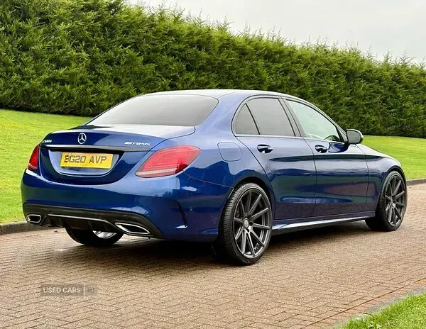 Used Mercedes C300 AMG line 241 HP (177 kW) 2020 Blue Sedan
