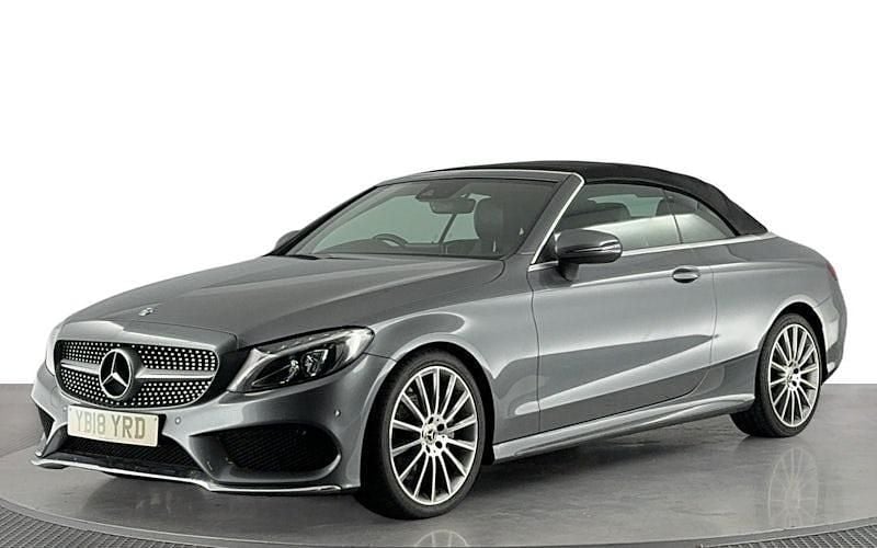 Used Mercedes C220 AMG line 170 HP (125 kW) 2018 Grey Cabriolet