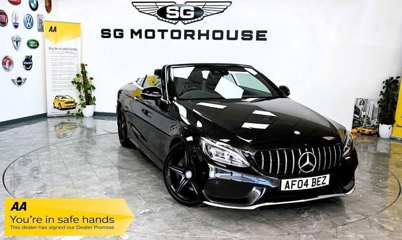 Used Mercedes C250 AMG line 204 HP (150 kW) 2017 Black Cabriolet