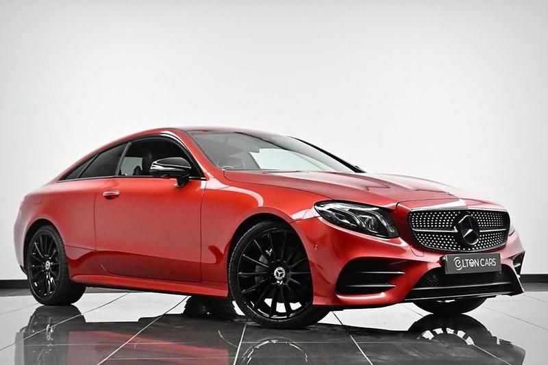 Used Mercedes E220 AMG line 194 HP (142 kW) 2019 Red Coupe