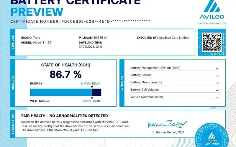 Used Tesla Model S 278 kW (379 HP) 2014 Blue Hatchback