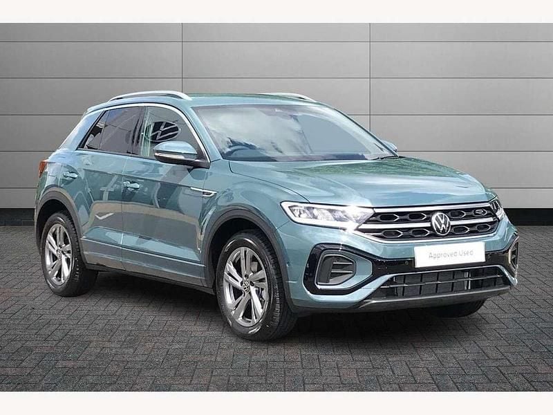 Petrol blue Used 2025 VW T-Roc R-line SUV | £31,495 (Expensive) - Image 1/4
