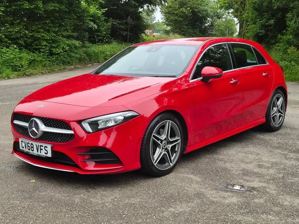 Used Mercedes A200 AMG line 163 HP (119 kW) 2018 Red Hatchback