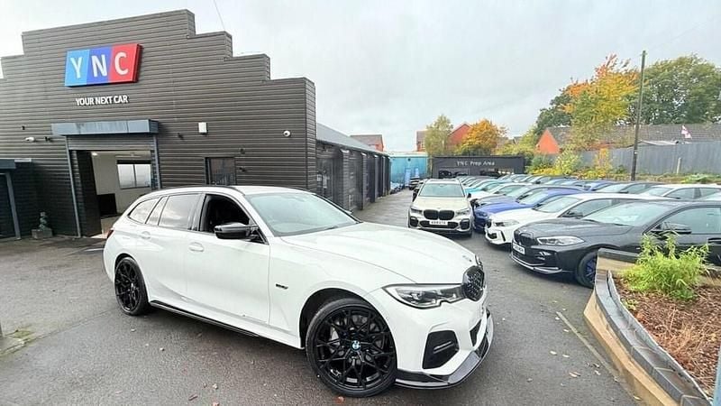 White Used 2021 BMW 330e M Sport Estate | £21,991 (Fair price) - Image 1/3
