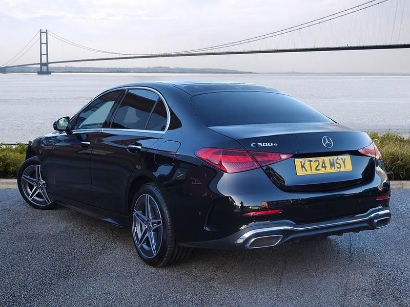 Black Used 2024 Mercedes C300e AMG Line Premium Plus Sedan | £35,449 (Good price) - Image 1/2