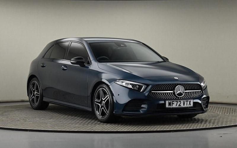 Denim blue metallic finish Used 2022 Mercedes A180 Executive Hatchback | £20,850 (Fair price) - Image 1/4