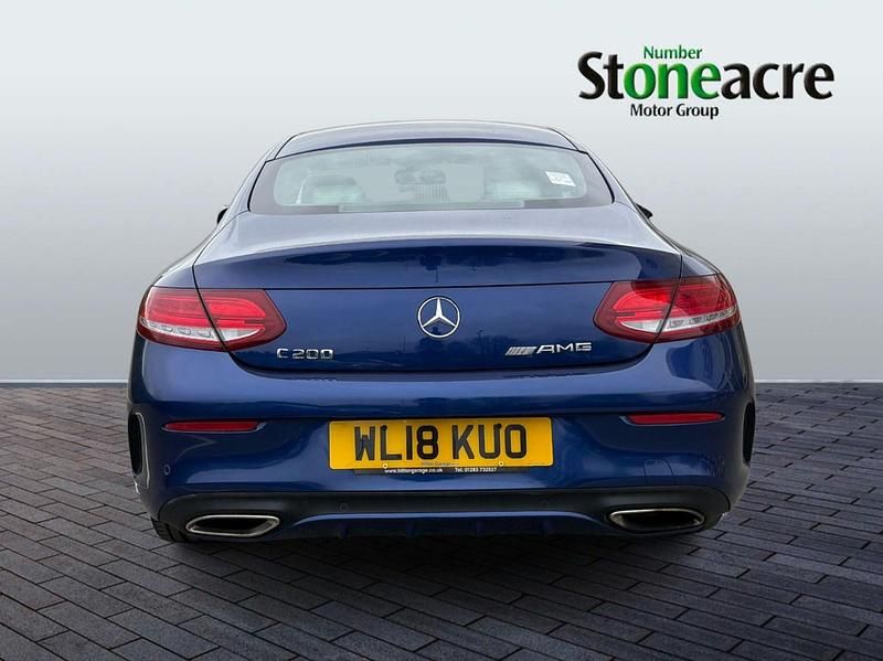 Used Mercedes C200 AMG line 184 HP (135 kW) 2018 Blue Coupe
