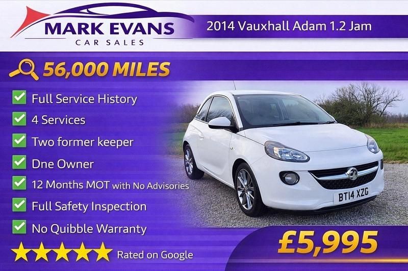 Used Vauxhall Adam Jam 2014 White Hatchback