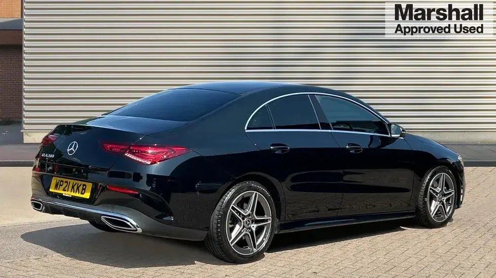 Used Mercedes CLA200 AMG line 163 HP (119 kW) 2021 Black Coupe