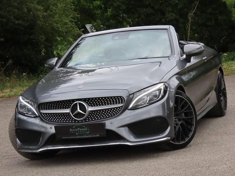 Used Mercedes C220 AMG line 170 HP (125 kW) 2018 Grey Cabriolet
