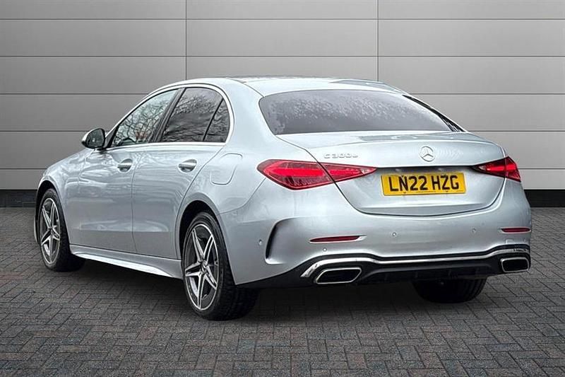 Used Mercedes C300e AMG line 313 HP (230 kW) 2022 High tech silver Sedan