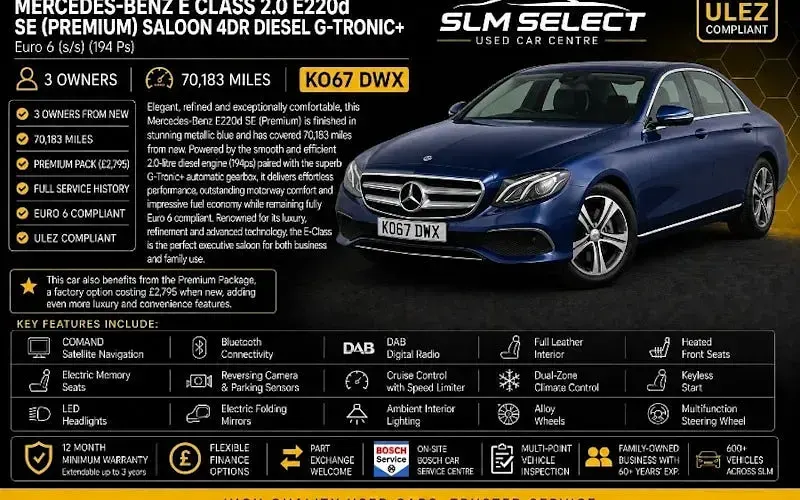 Used Mercedes E220 Premium 194 HP (142 kW) 2019 Sedan