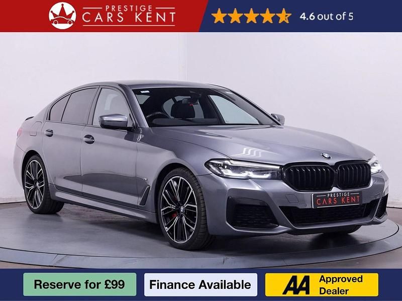Blue Used 2021 BMW 545e M Sport Sedan | £32,432 - Image 1/4
