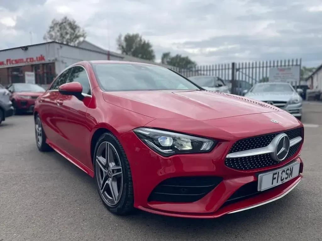 Used Mercedes CLA200 AMG line 163 HP (119 kW) 2019 Red Coupe