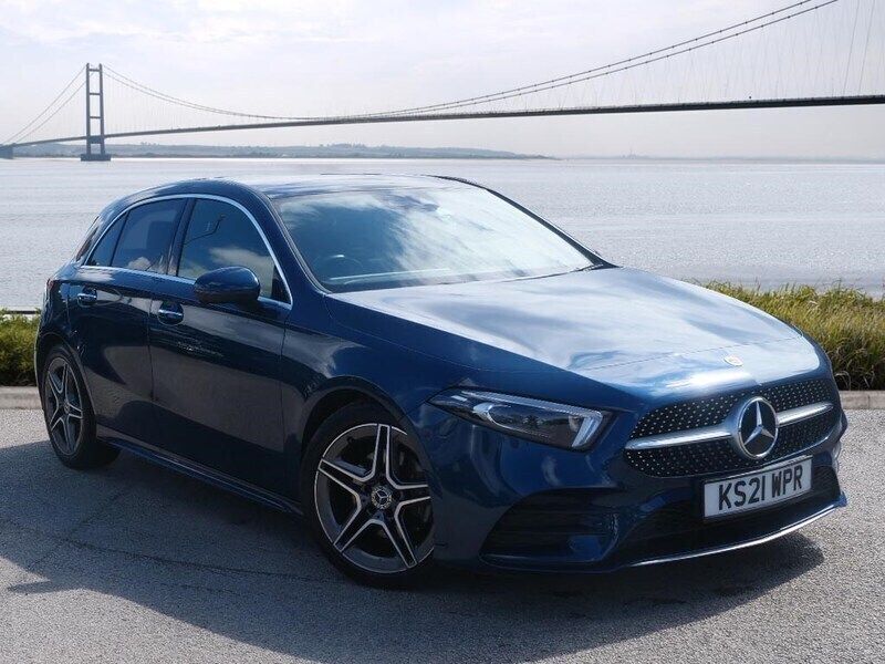 Denim blue metallic Used 2021 Mercedes A180 AMG Line Premium Plus Hatchback | £21,880 (A bit pricey) - Image 1/4