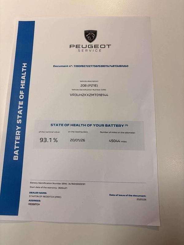 Used Peugeot e-208 GT 100 kW (136 HP) 2021 White Hatchback