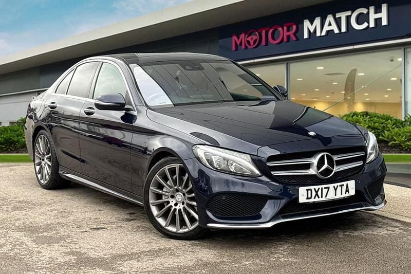 Used Mercedes C200 AMG line 136 HP (100 kW) 2017 Blue Sedan