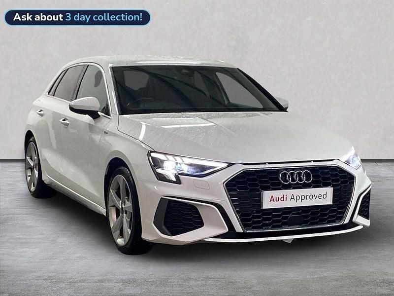 White Used 2023 Audi A3 S-Line Hatchback | £23,370 (Fair price) - Image 1/4