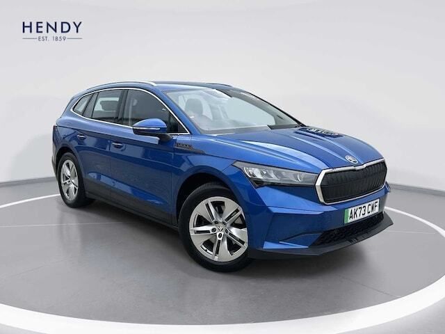 Race blue metallic Used 2023 Skoda Enyaq iV SUV | £26,999 (Fair price) - Image 1/4