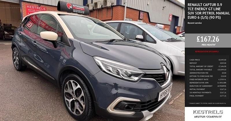 Used Renault Captur GT-Line 90 HP (66 kW) 2018 Blue/cream SUV