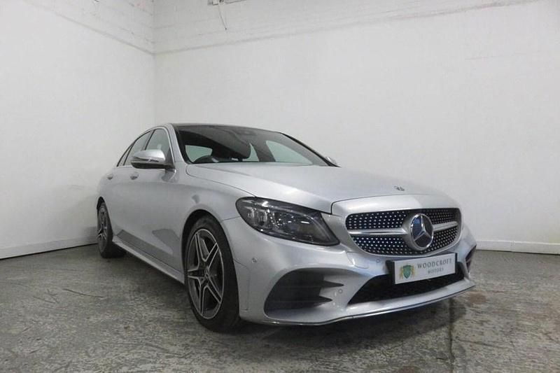 Used Mercedes C220 AMG line 192 HP (141 kW) 2018 Silver Sedan