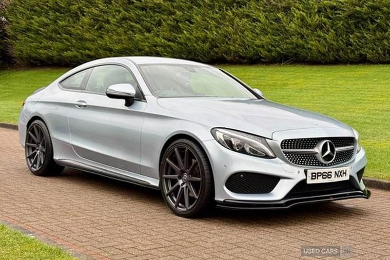 Used Mercedes C220 AMG line 170 HP (125 kW) 2016 Silver Coupe
