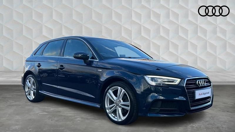 Used Audi A3 Sportback S-Line 2019 Cosmos blue Hatchback