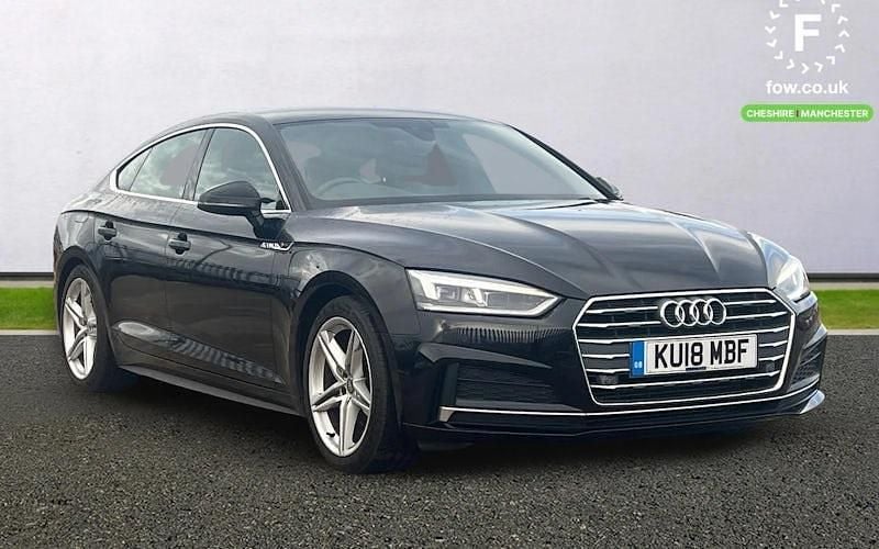 Black Used 2018 Audi A5 Sportback S-Line Hatchback | £18,099 (Fair price) - Image 1/4