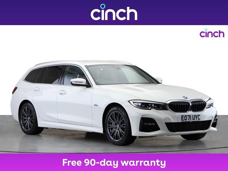 White Used 2021 BMW 330e M Sport Estate | £19,699 (Fair price) - Image 1/3