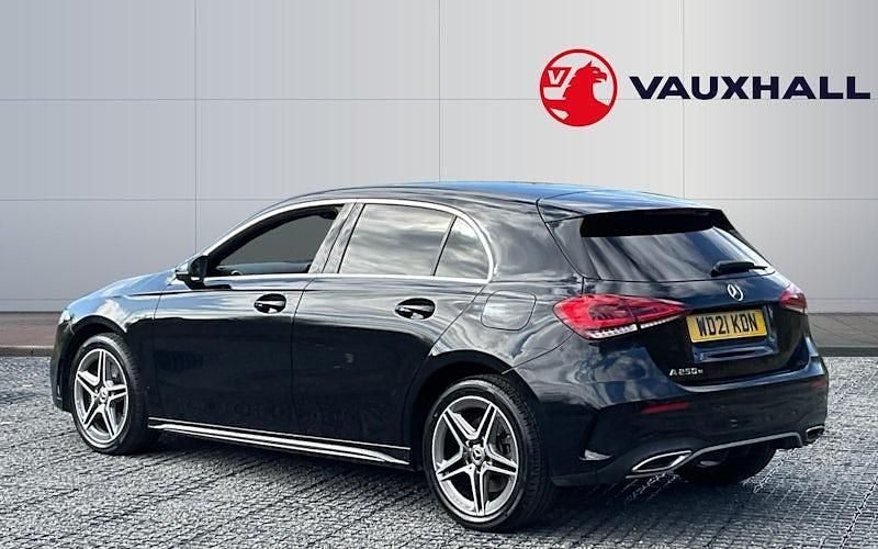 Used Mercedes A250 AMG line 218 HP (160 kW) 2021 Black Hatchback