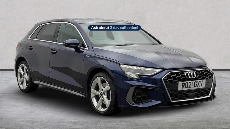 Blue Used 2021 Audi A3 e-tron S-Line Hatchback | £20,489 (A bit pricey) - Image 1/4
