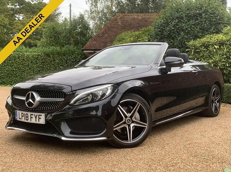 Black Used 2018 Mercedes C220 AMG line Cabriolet | £17,836 (Fair price) - Image 1/4
