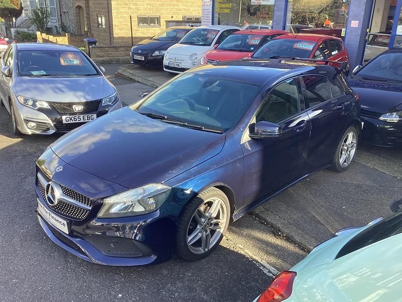 Used Mercedes A180 AMG line 109 HP (80 kW) 2018 Blue Hatchback
