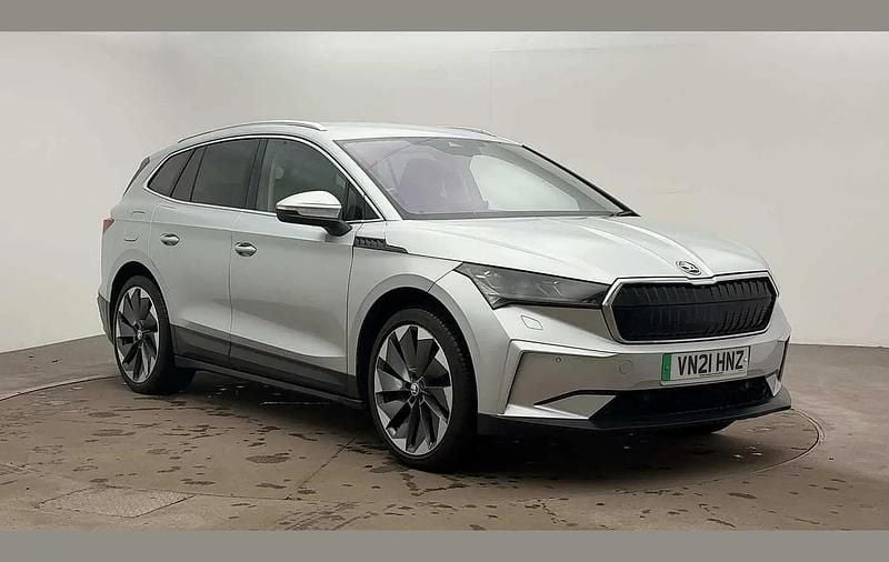 Brilliant silver metallic Used 2021 Skoda Enyaq iV Suite SUV | £21,495 (A bit pricey) - Image 1/4