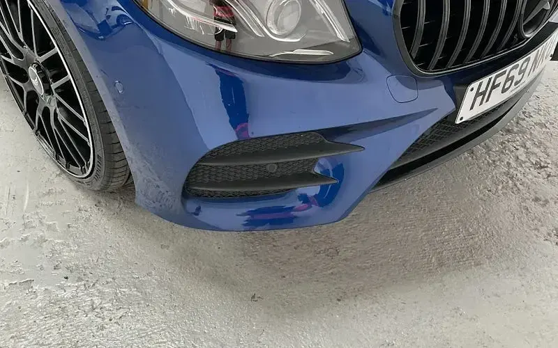 Used Mercedes E350 AMG line 299 HP (219 kW) 2019 Blue Coupe